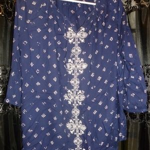 3for25SONOMA floral crochet boho blouse NEW